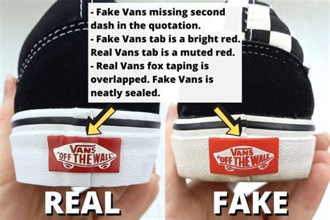 how do you know if your vans are fake